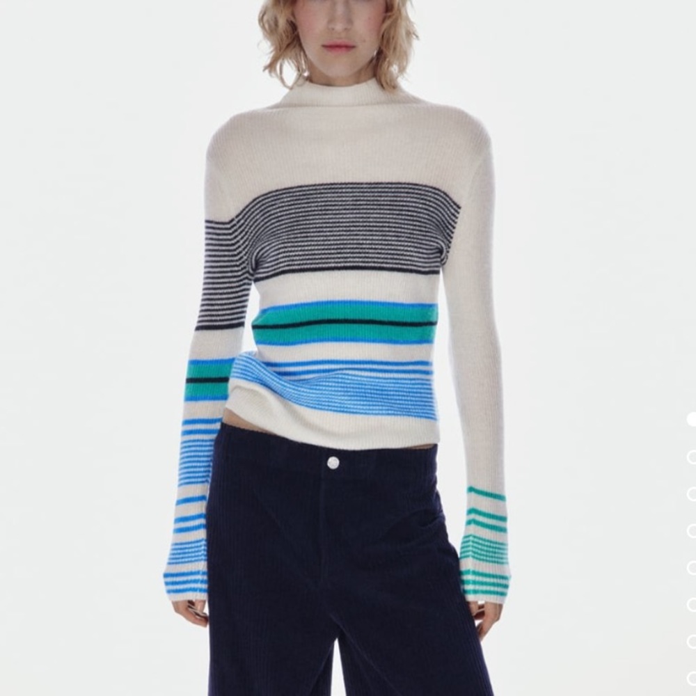 zara stripped knit sweater brand new with tag